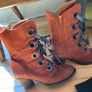 Fluevog Gladstone Reddish Brown Lace Up Boot